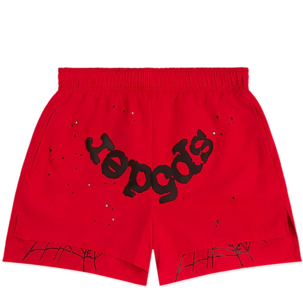 Sp5der Double Layer Shorts Red/Black